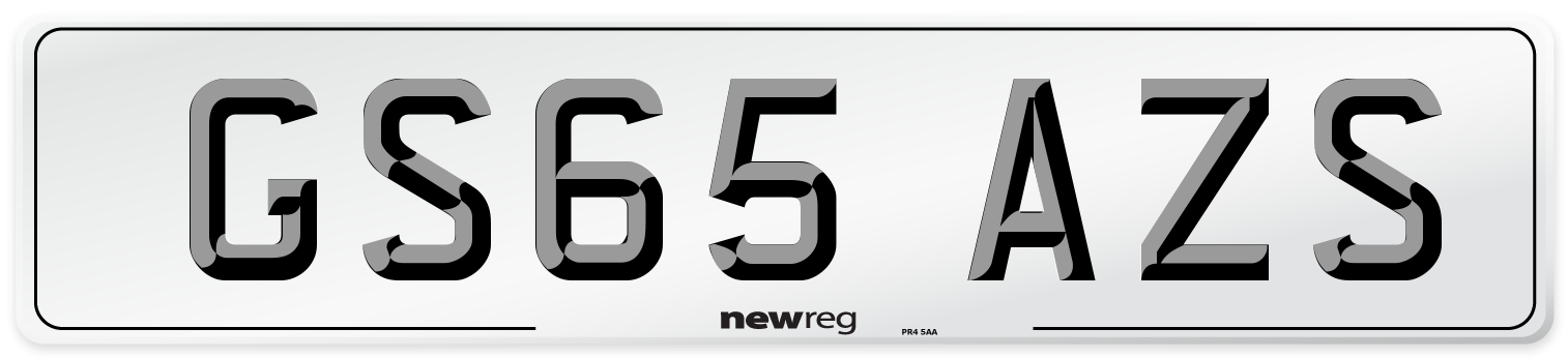 GS65 AZS Number Plate from New Reg